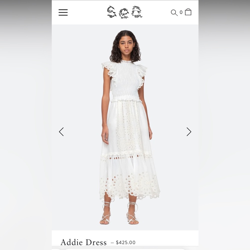 New Sea New Without Tags white cotton dress in size Small.